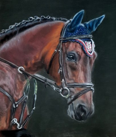 Paardenkunst pastel op pastelmat